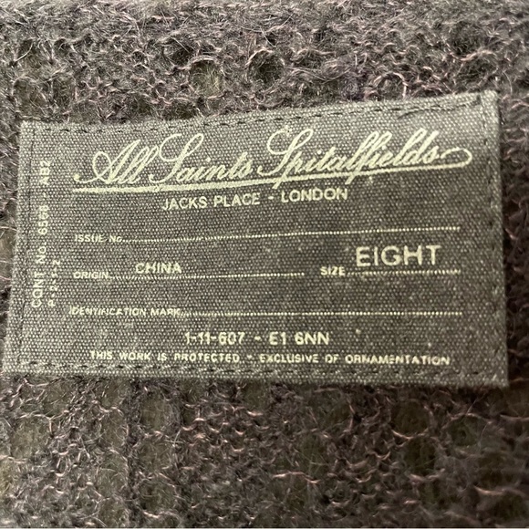 All Saints Tapio Knit Wrap Cardigan Wool Mohair blend size 8 - Picture 4 of 6